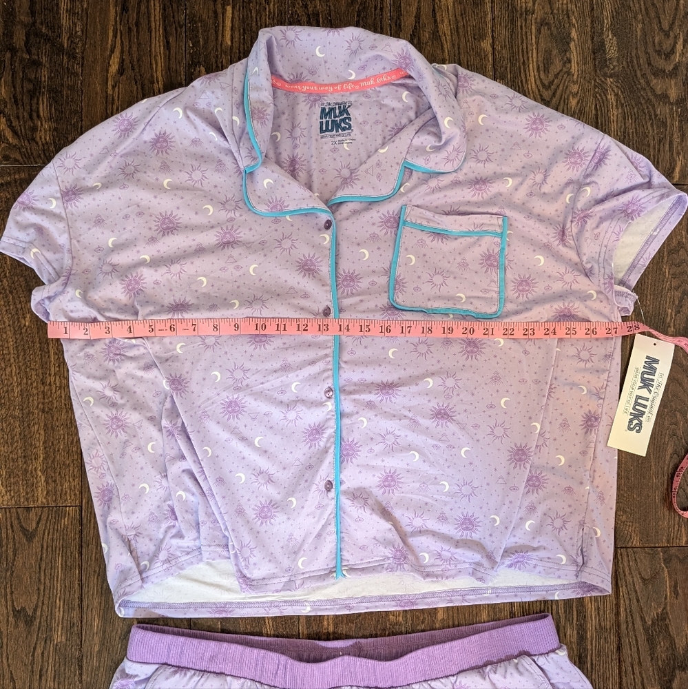 NWT Muk Luks Pajama Set Lavender Purple Celestial Themed - Picture 5 of 8